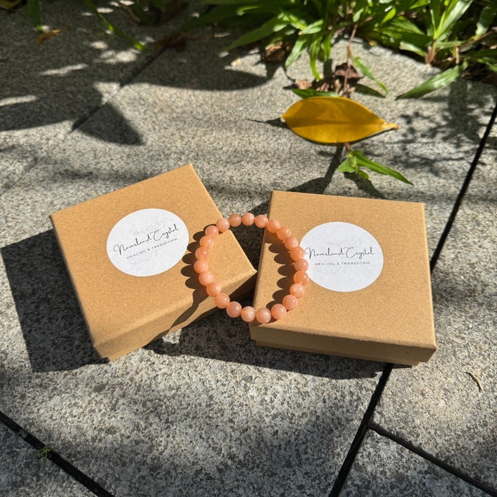 Orange Moonstone Natural Crystal Bracelet