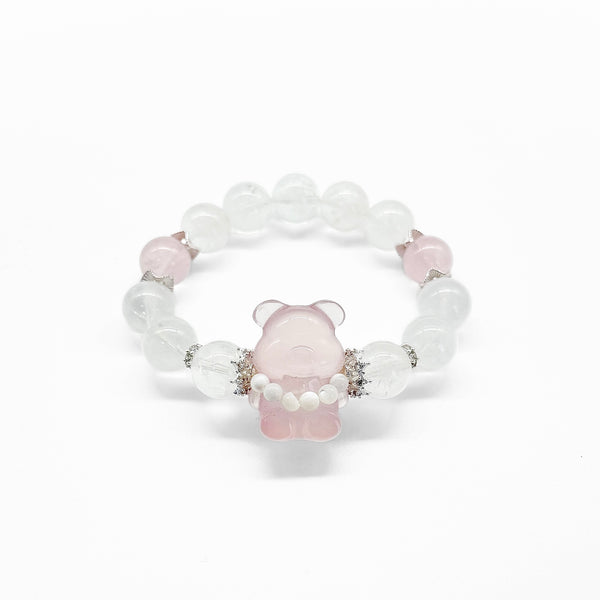 Bear Rose Quartz Crystal Bracelet